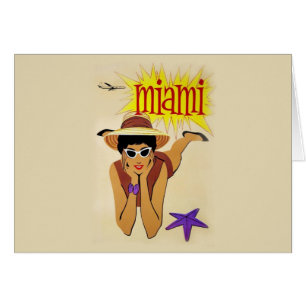Vintage Miami Beach Hälsningskort