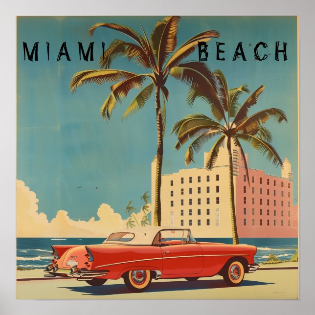 Vintage Miami Beach Travel Poster (Framsidan)