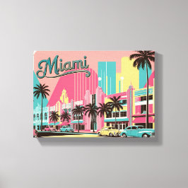 Vintage Miami, Florida Canvastryck