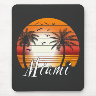 Vintage Miami Florida Handflatan Träd Sommarbuss Musmatta