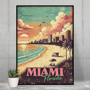 Vintage Miami Florida Resorillustration Poster