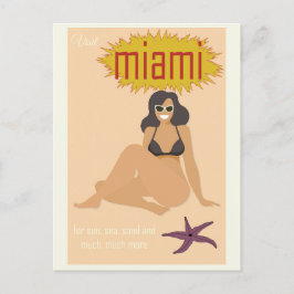 Vintage Miami Florida Retro Travel Vykort