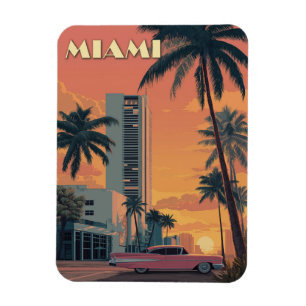 Vintage Miami Florida Travel Magnet