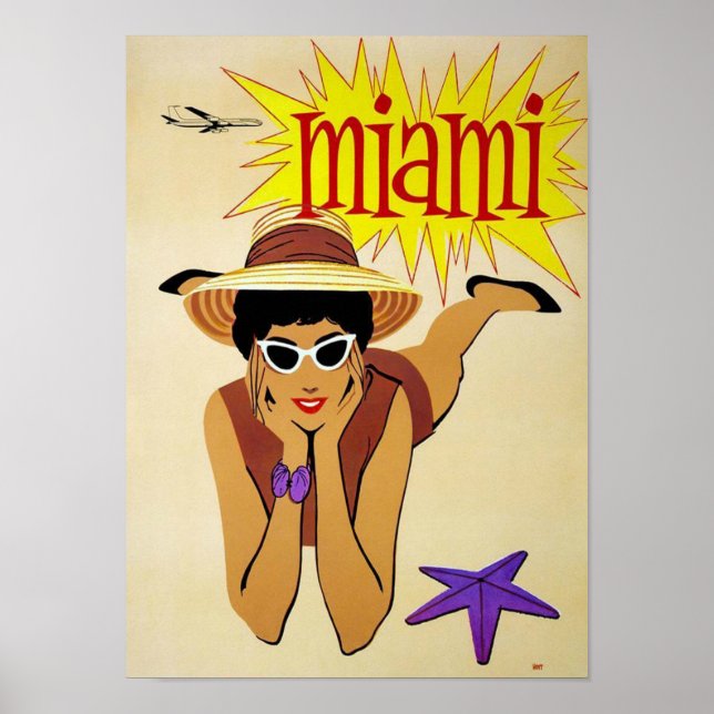 Vintage Miami Florida Travel Poster (Framsidan)