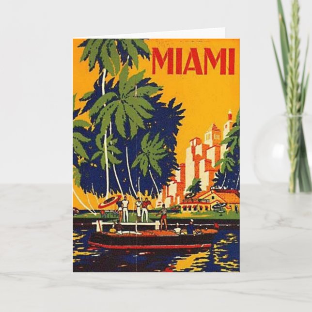 Vintage Miami, Florida, USA - Kort (Framsida)