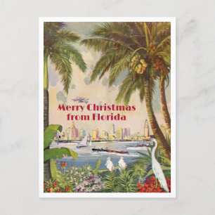 Vintage Miami God jul från Florida Vykort