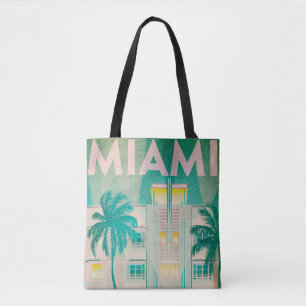 Vintage Miami, Ocean Drive Tote Bag Tygkasse