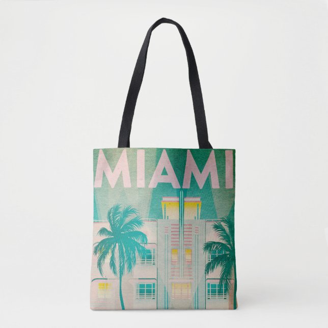Vintage Miami, Ocean Drive Tote Bag Tygkasse (Framsida)