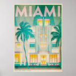 Vintage Miami, Ocean Drive Travel Poster<br><div class="desc">Denna ursprungliga Vintage Republikdesign visar berömd art deco-arkitektur på Ocean Drive, Miami, Florida. I pastellblått och dammig rosa kommer platsens tropiska natur att bli levande. Konstruktionens viktigaste kännetecken är ett stort hotell och två handflatan träd, som båda har fått stryk i spotlight-funktioner som skapar en filmuppspelning från 1930. Vi har...</div>
