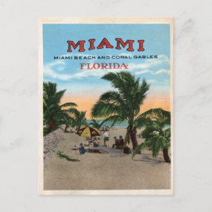 Vintage Miami och Coral Gables Florida Travel Vykort