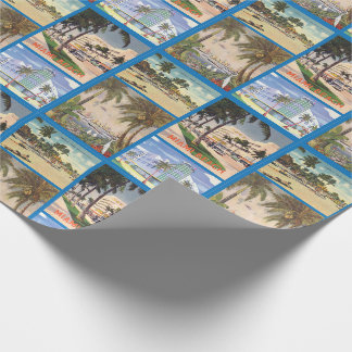 Vintage Miami och Miami Beach Florida Scenes Presentpapper