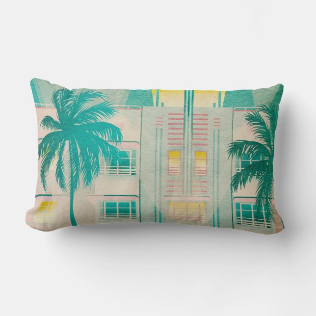 Vintage Miami, sjöglans, ländrygg Lumbarkudde (Framsida)