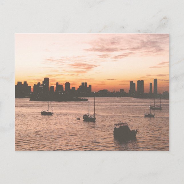 Vintage Miami Stadssiluett Vykort (Framsida)