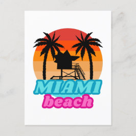 Vintage Miami strand Florida-livräddare torn Vykort