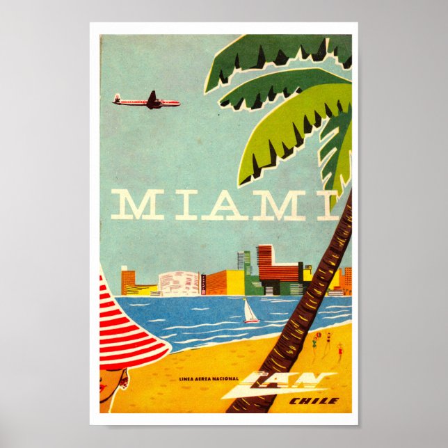 Vintage Miami Travel Poster (Framsidan)