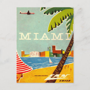 Vintage Miami Travel-vykort Vykort