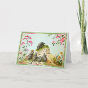 Vintage Mice-julkort Helgkort