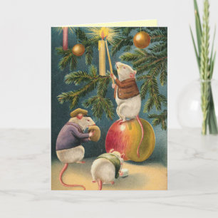 Vintage Mice-julkort Helgkort