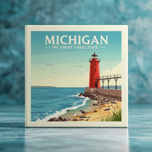 Vintage Michigan Kakelplatta (Skapare uppladdad)