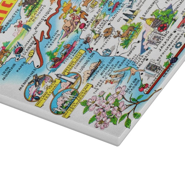 Vintage Michigan Karta (Hörn)