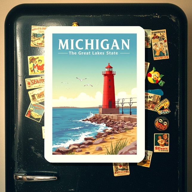 Vintage Michigan Magnet (Skapare uppladdad)
