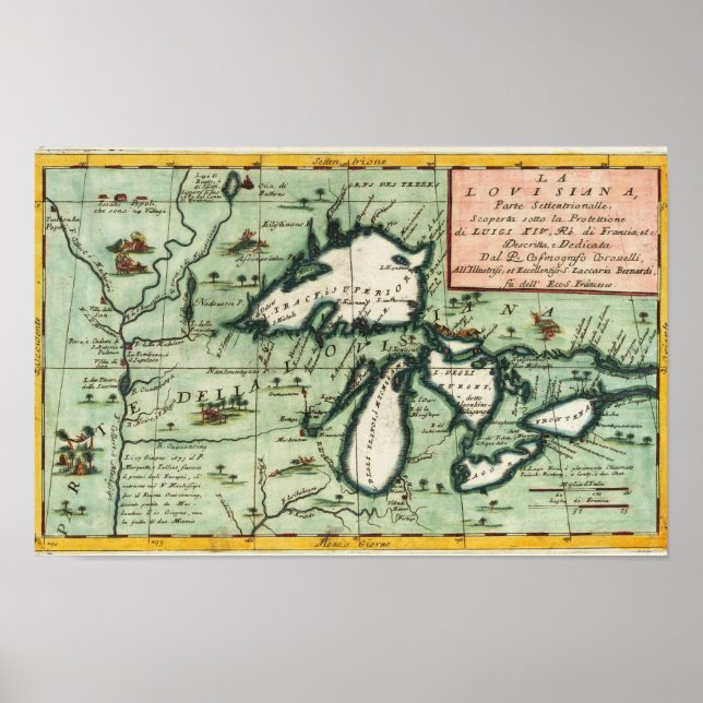 Vintage Michigan regionkarta Poster (Framsidan)