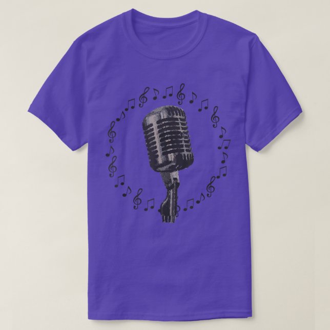 Vintage Microphone Music 3158 T Shirt (Design framsida)