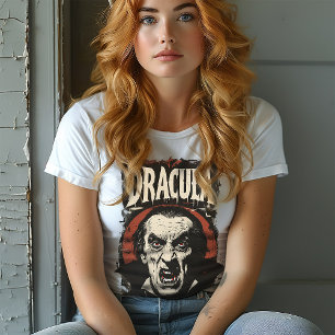 Vintage Mid Century Gothic Retro Dracula Halloween T Shirt