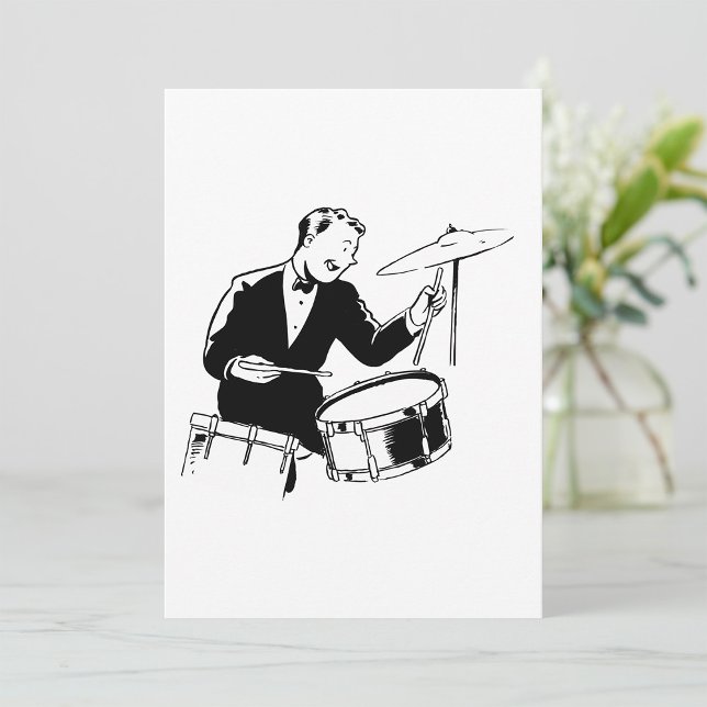 Vintage Mid-Century Trummis Jazz Slagverk Inbjudningar (Skapare uppladdad)