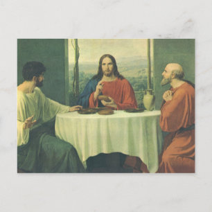 Vintage Middag Hos Emmaus med Jesus Kristus Vykort