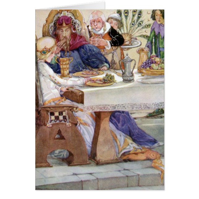 Vintage - middag med grodaprincen, hälsningskort (Framsidan)