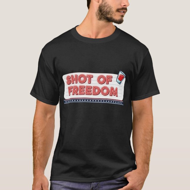Vintage Middag Neon "Shot of Freedom" T Shirt (Framsida)
