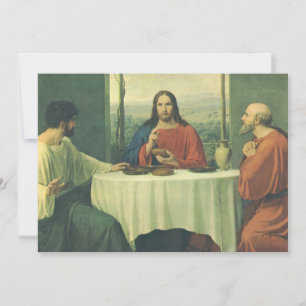 Vintage Middag På Emmaus med Jesus Kristus