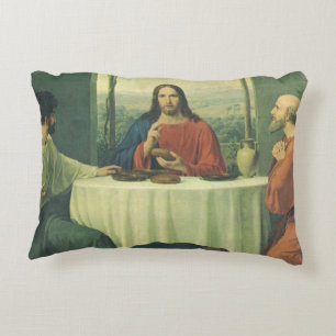 Vintage middag på Emmaus med Jesus Kristus Prydnadskudde