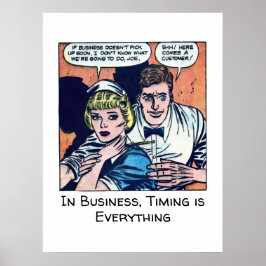 Vintage Middag Scene från 1950-talets Tecknader av Poster