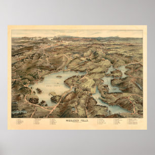 Vintage Middlesex Fells Reservation Karta (1903) Poster
