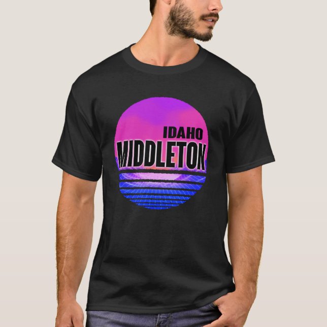 Vintage Middleton Vaporwave Idaho T Shirt (Framsida)