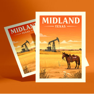 Vintage Midland Texas Vykort