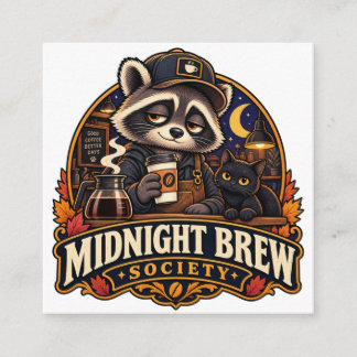 Vintage Midnatt Brew Tvättbjörn Kaffe Samhälle Ret Tilläggskort