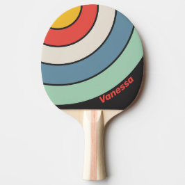 Vintage Midnight Circle Stripe med namn Pingisracket