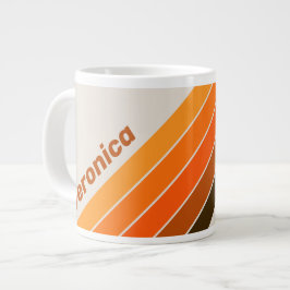 Vintage Midnight Sunrise-ränder med namn Jumbo Mugg