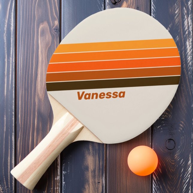 Vintage Midnight Sunrise Randig med namn Pingisracket (Skapare uppladdad)
