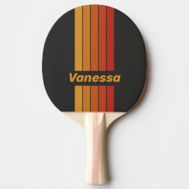 Vintage Midnight Sunset Pin Ränder med Namn Pingisracket