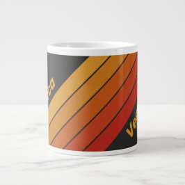 Vintage Midnight Sunset-ränder med namn Jumbo Mugg
