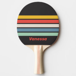 Vintage Midnight tvärstripning med namn Pingisracket