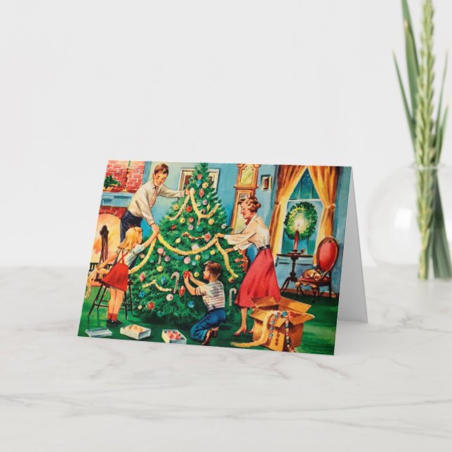 Vintage Midsekunders julkort Kort (Framsida)