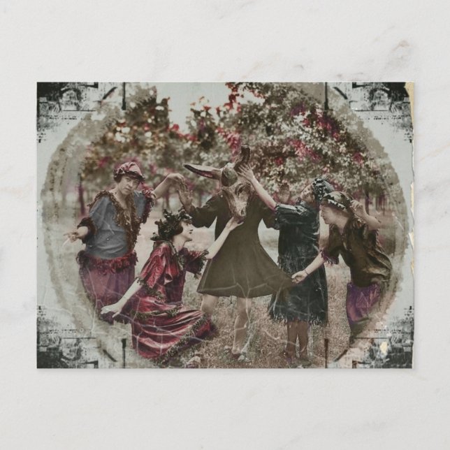 Vintage Midsommar Firande Inbjudan Vykort (Framsida)