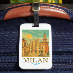 Vintage Milan Italien Travel Retro Duomo Bagagebricka