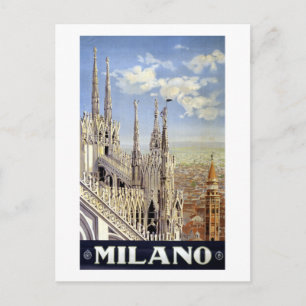 Vintage Milan Italien Travel Vykort