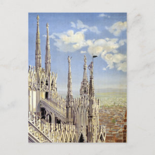 Vintage Milano Italien Resemål Vykort